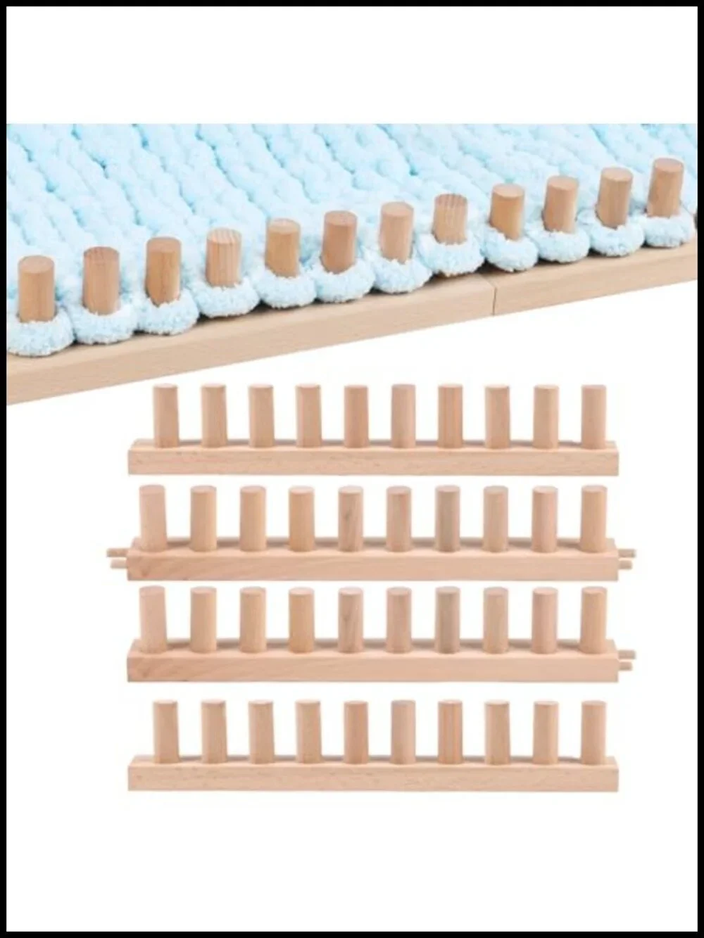 61" Beechwood Chunky Knitting Loom Kit for Blankets, Scarves & Rugs - No